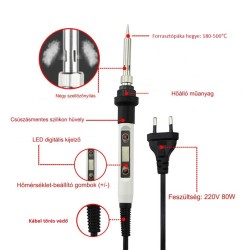 Forrasztópáka Szett 80 W-os elektromos , állítható hőmérsékletű LCD