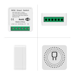 16A EWelink/Tuya Wifi Mini Smart 2-utas kapcsoló modul, Alexa Google Home támogatás