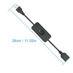 USB hosszabbítókábel kapcsolóval, 28 cm