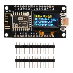 ESP-12F NodeMCU WiFi Modul 0.96" OLED Kijelzővel, CH340 USB