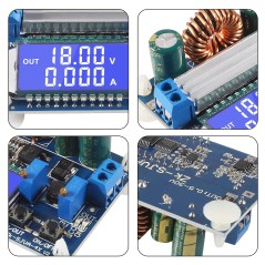 DC-DC Buck-Boost átalakító modul 5,5-30V 4A LCD kijelzővel | Állítható feszültségszabályozó