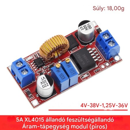 XL4015 DC-DC Step-Down Modul - Állítható feszültség és áram, 5A teljesítmény