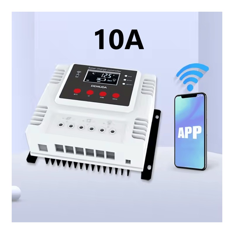 Wi-Fi-s Napelem Töltésvezérlő – 12V/24V/48V PWM Szabályzó 10A-60A