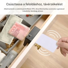 Rejtett NFC okos zár fiókokhoz és szekrényekhez Tuya alkalmazással – Fekete